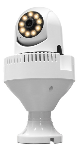 Camera De Seguranca Wifi  Lampada 360 Grau E Detector Fumaca