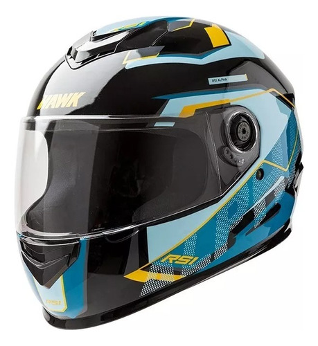 Casco Para Moto Integral Hawk Rs1 Celeste Alpha -gcdc Olivos