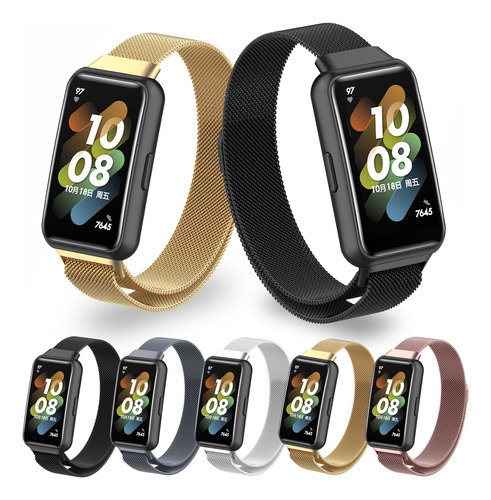 2 Pcs Correa Acero Inoxidable Compatible Con Huawei Band 7