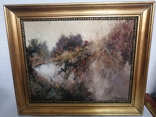 Cuadro Pintura Chilena Antigua Vintage Óleo En Tela Lienzo 