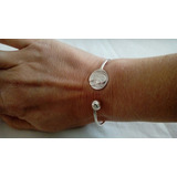 Pulsera Esclava Virgen Y Bolita Plata 925 Ajustable