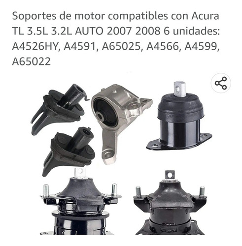 Bases De Motor Compatibles Con Honda Acura Tl-2007-2008 Foto 3