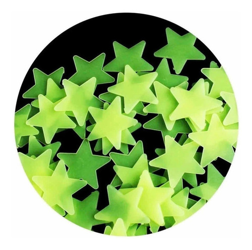 Paquete De 100 Estrellas Fluorescentes Fosforecentes