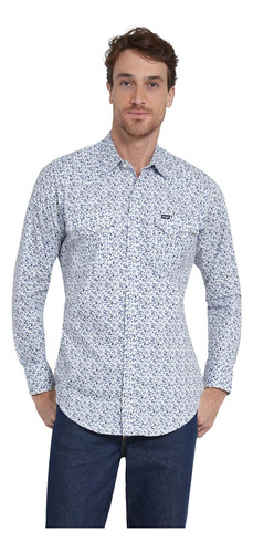 Camisa Vaquera Hombre Wrangler Slim Fit Manga Larga 4bb