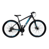 Bicicleta Aro 29 Ksw Alumínio 24 Vel Freio A Disco Mec Mtb Cor Preto Com Azul E Azul Tamanho Do Quadro 21 \