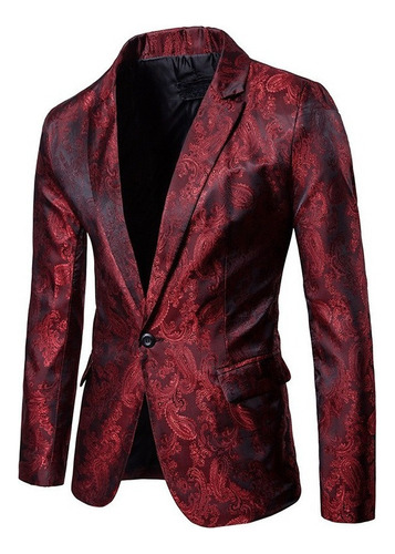 Trajes Saco Blazer Hombre Moda Patrón Diseño Un Botón