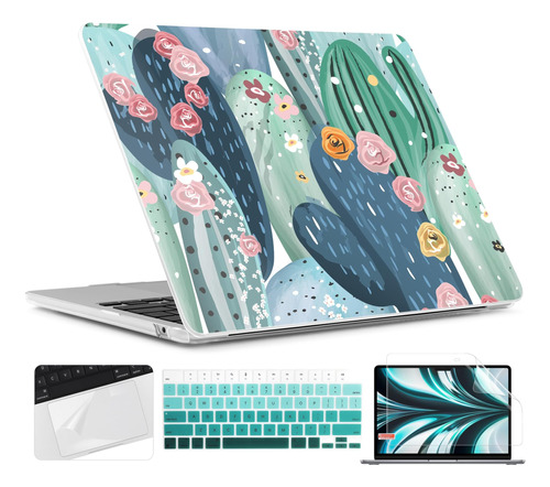 Funda Twolskoo Para Macbook Air 13 M2 + C/teclado Cactus