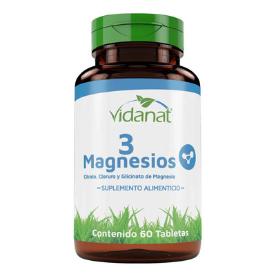3 Magnesios 60 Tabletas Vidanat Mejora El Rendimiento Sabor Sin sabor | MercadoLibre