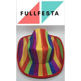 Sombrero Cowboy Rayas Multicolor Con Plush