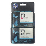 Cartuchos Kit X2 Hp 712 N 38ml + 712 Magenta Originales