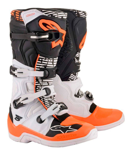      Botas Para Motocross Tech 5 Bco/ngo/nja Fluo