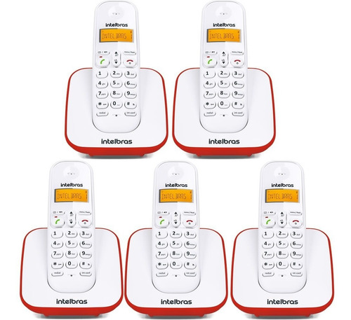 Kit Telefone S/fio Ts 3110 + 4 Ramais Ts3111 Br/vm Intelbras