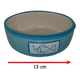 Comedero Bebedero Plato Cerámica Gato 13 Cm Conejo Cobayo