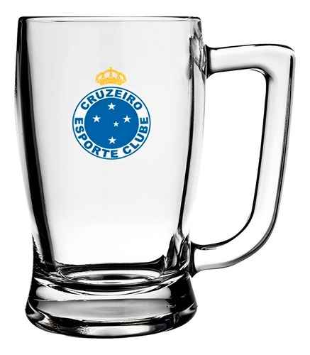 Caneca De Vidro Chopp Cerveja Cruzeiro Licenciado Copo 340ml