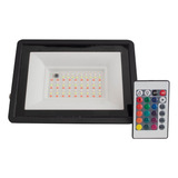 Reflector Led Rgb 50w Multicolor Control Remoto Color De La Carcasa Negro 110v/220v (bivolt)