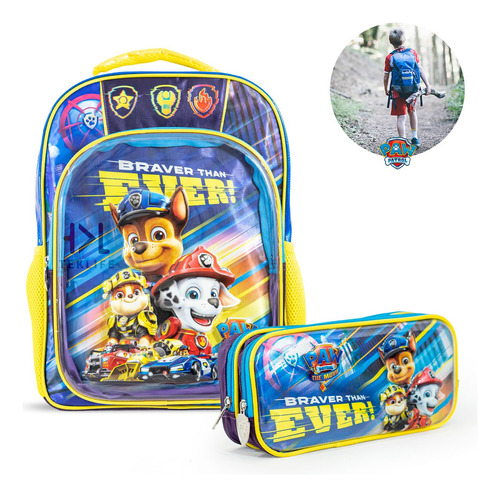 Kit Escolar Mochila Primaria Y Lapicera Paw Patrol Original Ruz®