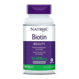 Biotina Natrol Beauty 10,000mcg (100 Tablets) Importado.