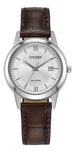 Citizen Classic White Dial Leather Fe1087-28a ..... Dcmstore Color De La Correa Café Color Del Fondo Plateado