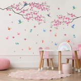 Adhesivo Pared Floral Compatible Con Habitación Niñas.