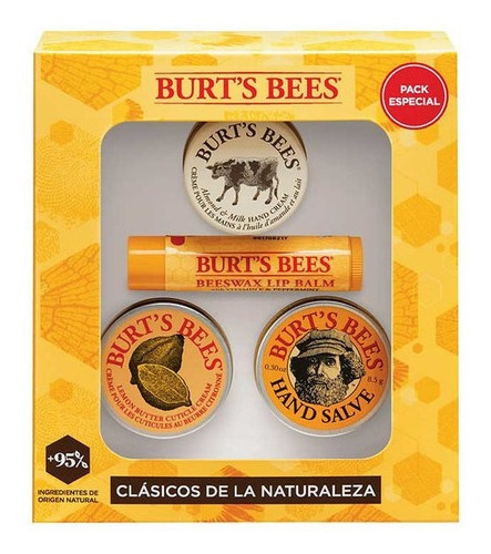 Kit De Burt's Bees Cajita Con 4 Piezas Pack Especial