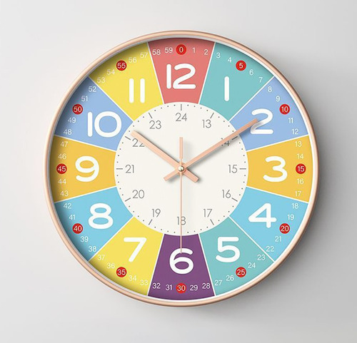 Reloj De Pared Silencio Educada Temprana Creativa Para Niño