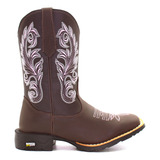 Bota Country Texana Bico Quadrado Feminina  Barretos Oferta