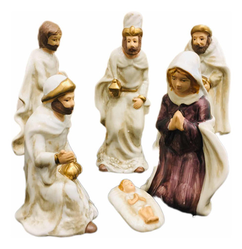 Pesebre Porcelana Familia Jesús Navidad