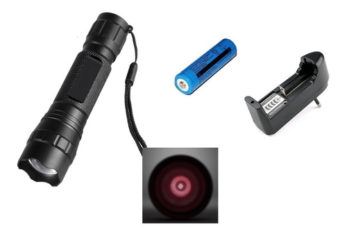 Kit Lanterna 501b Com Zoom Infravermelho 850nm 5w + Remoto