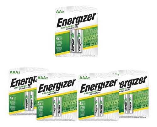 Pilas Recargables Energizer 2aa X1 + 2aaa X4 (10 Pilas)