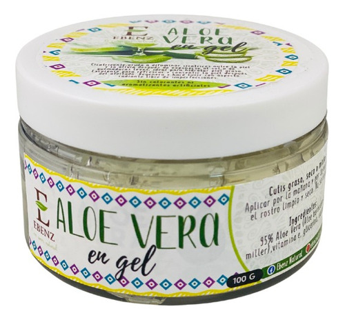 Gel De Aloe Vera Ebenz Natural 100 Gr