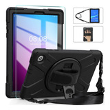 Funda Protectora Con Giro + Mica Hd Para Lenovo Tab M10