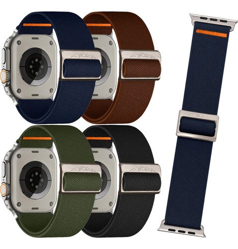 4 Pulseiras Elástico Para Apple Watch Iwatch Ultra Se 9 8 7