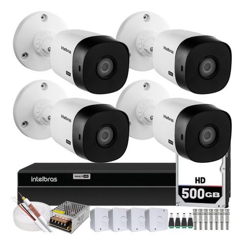 Kit Cftv 4 Câmeras Segurança Full Hd 1080p Dvr App Intelbras