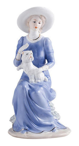Escultura De Mujer, Mxmyu-001, 1pz, Azul/blanco, 30x12x12, P
