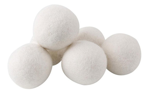 6 Dryer Ball De Lã Para Lavar E Secar Roupa Remover Pelinhos