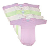 Body Bebe Liso Menina Kit 05 Peças