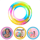 Boia Criança Infantil Redonda Arco Íris Com Glitter  55cm