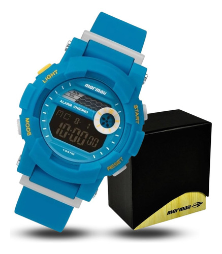 Relógio Digital Infantil Masculino Azul Mormaii Nxt Kids