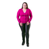 Cardigan Feminino Facinelli Plus Size 658094 Pink