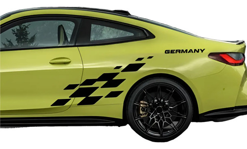 Calcas Sticker Diseño Deportivo Germany Para Costados Auto