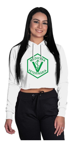 Cropped De Moletom Medicina Veterinária Casaquinho Feminino