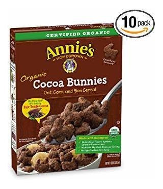 Cereal Orgánico De Annie, Cacao Los Conejos, Avena, Maíz, Ce