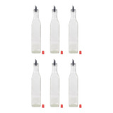 Set X 6 Botella Aceite / Vinagre Vidrio 1/4 Litro Con Pico 