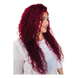 Peruca Front Lace -cabelo Humano Cacheado 70cm Marsala