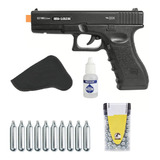 Pistola Airgun Co2 G17 Glock4.5-qgk+300esf+10cilin+coldre+ol