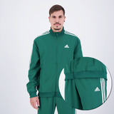 Agasalho adidas 3 Stripes Verde E Branca