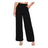 Calça Feminina Social Alfaiataria Pantalona Tecido Wide Leg