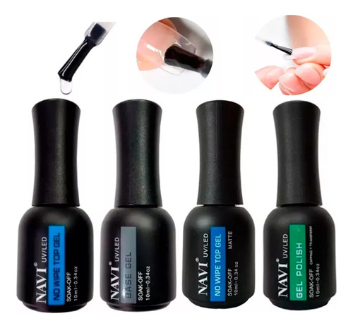 Navi 10ml Base Coat O Top Coat Gel Led Uv X1u.