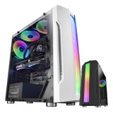 Gabinete Gamer Led Rgb Frontal Rgb Triplo Controlável Branco Mid Tower Torre Lateral Em Acrílico Mini-itx Micro-atx Atx Usb 3.0 Cabe Até 5 Fans - Ciclo Digital