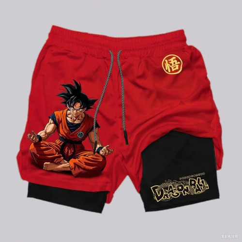 Shorts Deportivos Dragon Ball Goku Anime Hombre Doble Capa